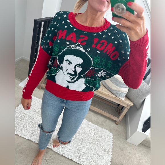 ELF “OMG! Santa!” Green & Red Holiday Ugly Sweater Christmas Party Festive S - Picture 3 of 11